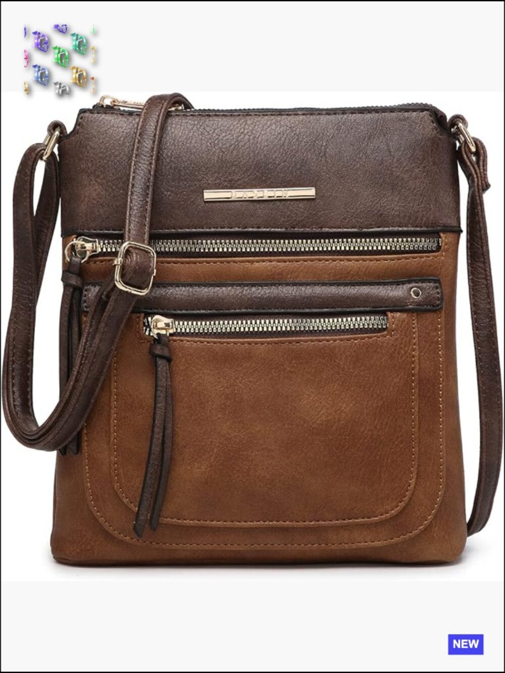 Vegan Leather Crossbody Bag with Multi Pockets Messenger Purse Shoulder Handbag